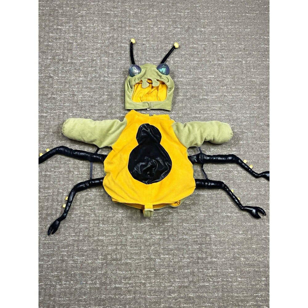 Yellow Green Black Bug/Insect Costume Hood infant 12-24 month Halloween spider